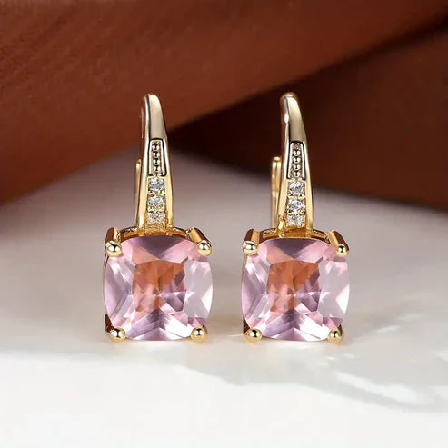 Mystic Sapphire Stone Hoop Earrings