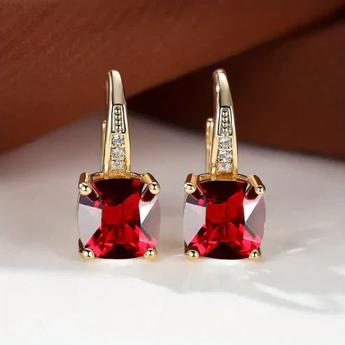 Mystic Sapphire Stone Hoop Earrings
